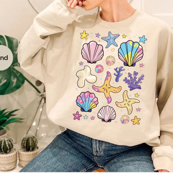 Beach Seashell PNG, Coastal PNG, Summer Vibes Png, Cute Starfish PNG, Wildflower Seashell Png, Girls Trip Png,Beach Vacation png, Seashells - Image 2
